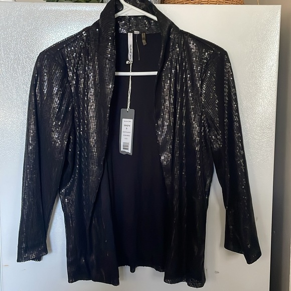 Michael Stars Black Sequin Cropped Jacket Small NWT - Picture 2 of 6